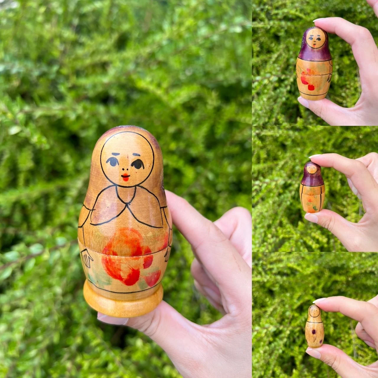 🪆 Mini poupée russe gigogne vintage en bois beriozka – matriochka